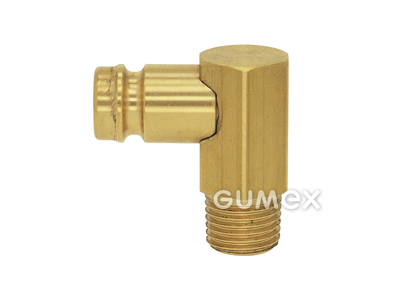 ESH Nippel ohne Ventil, DN9, Winkel 90° Außengewinde R 1/4", 15bar, -20°C/+200°C, Messing, 